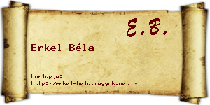 Erkel Béla névjegykártya