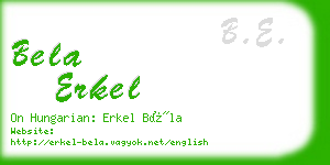 bela erkel business card